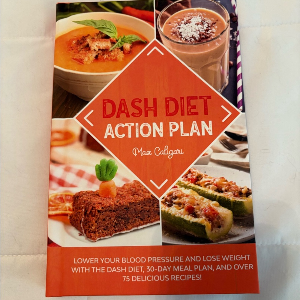 Dash Diet Action Plan Book by Max Caliguri - Orange Cover